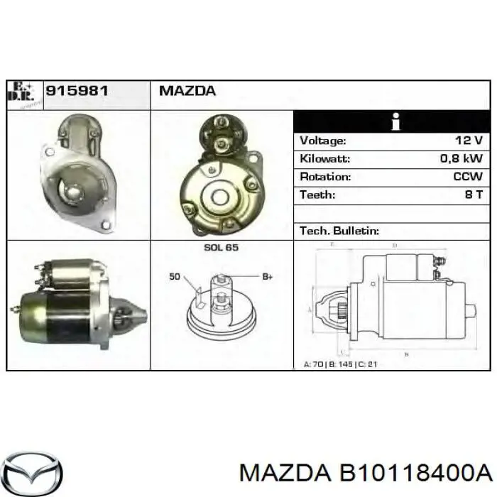 B10118400A Mazda