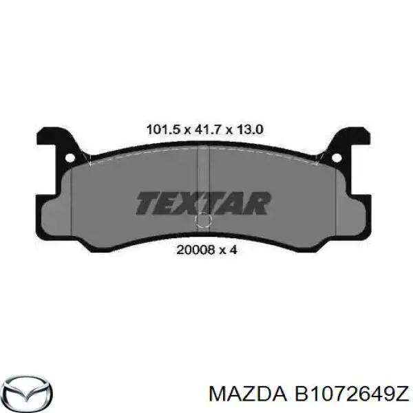 Колодки дисковые  Mazda B1072649Z цена, от 21.15 USD