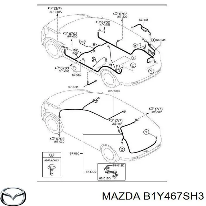 B1Y467SH3 Mazda разъем(фишка фары)