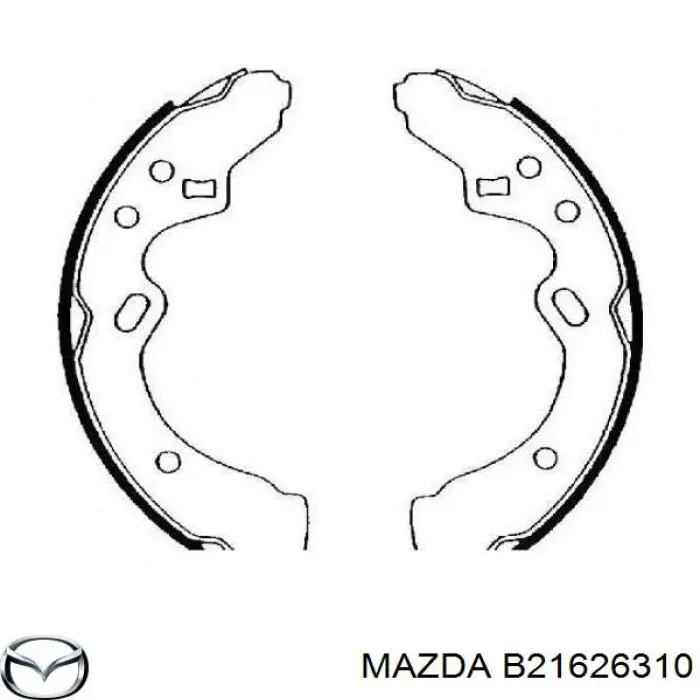 Задние барабанные колодки B21626310 Mazda