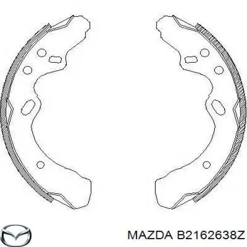 Задние барабанные колодки B2162638Z Mazda