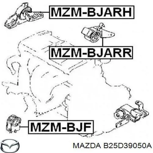 Soporte motor delantero B25D39050A Mazda