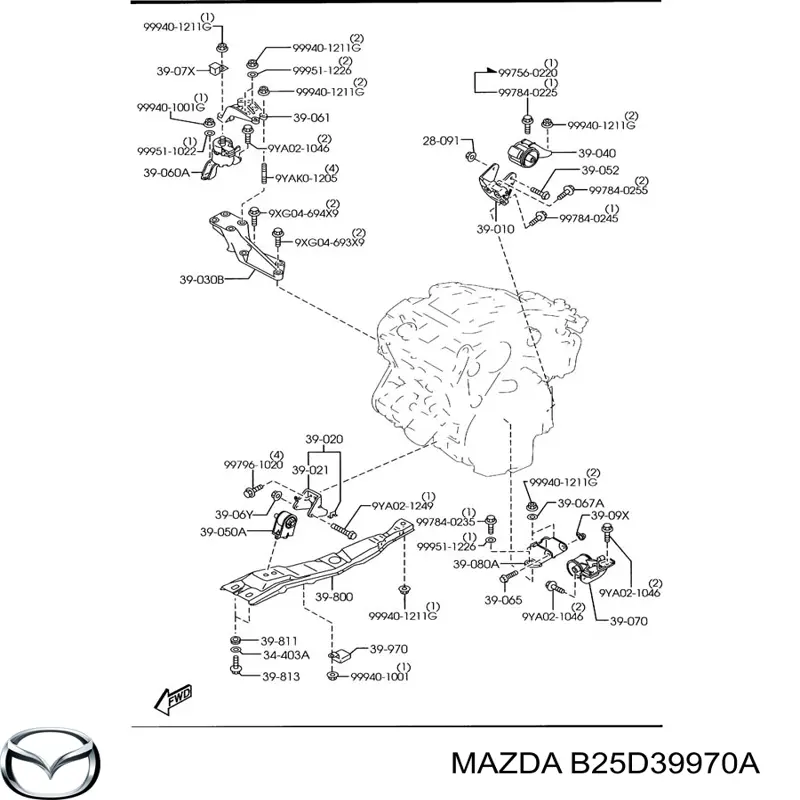 Купить B25D39970A Mazda 