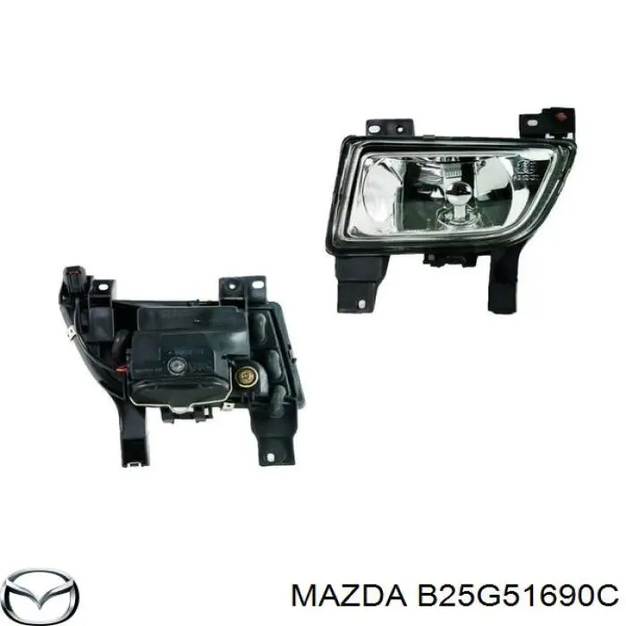 Фара противотуманная левая Mazda B25G51690C