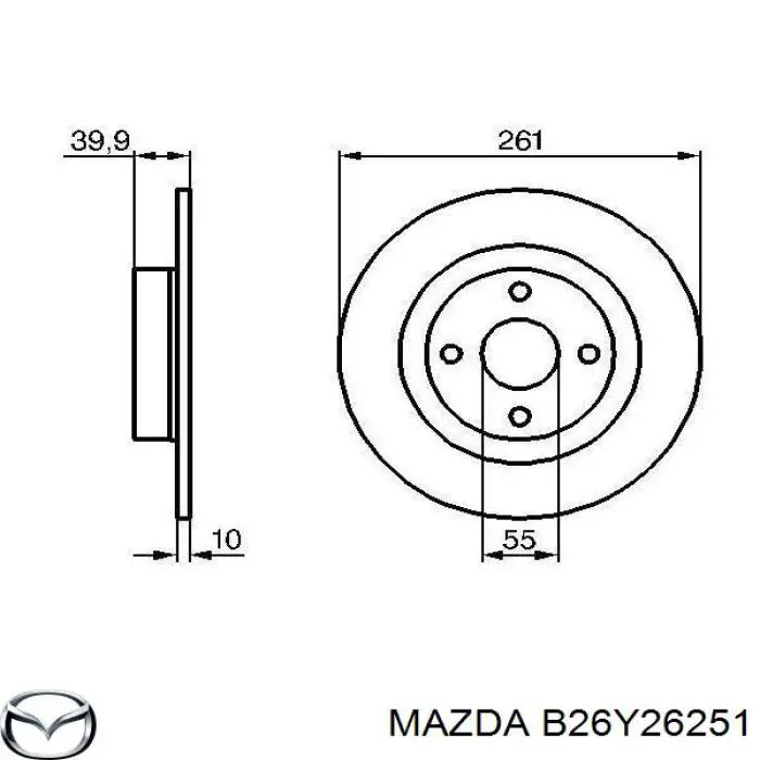Тормозные диски B26Y26251 Mazda