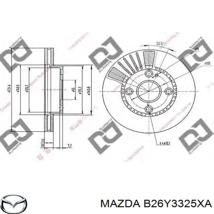 Передние тормозные диски B26Y3325XA Mazda