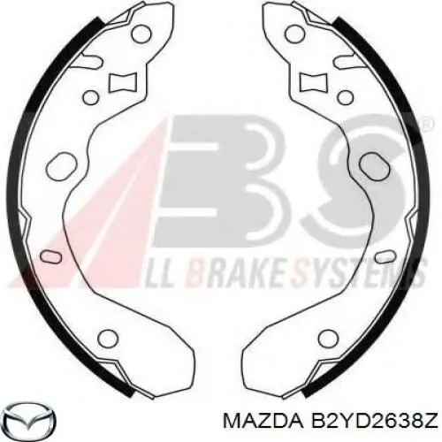 Задние барабанные колодки B2YD2638Z Mazda