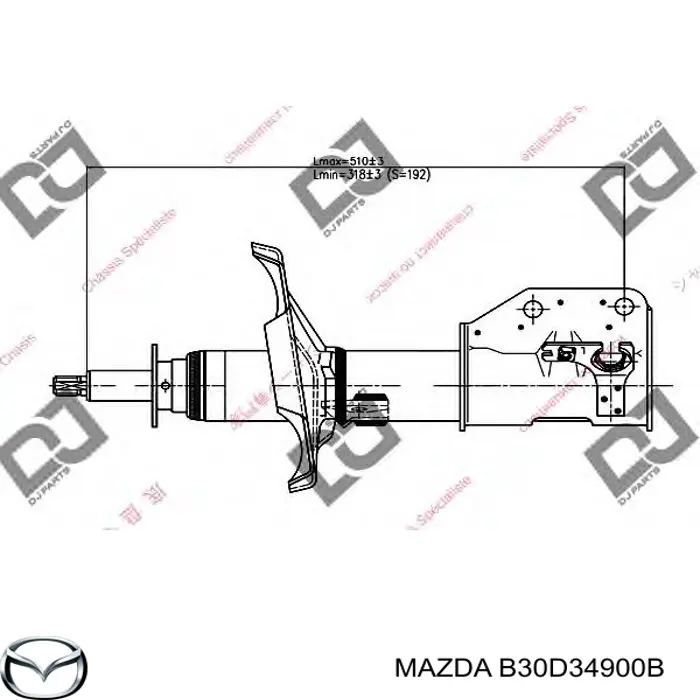 Амортизатор передний левый B30D34900B Mazda