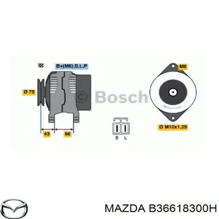Купить B36618300H Mazda Генератор