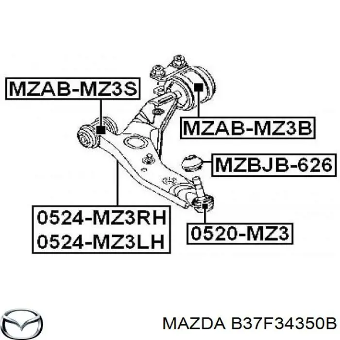 Купить B37F34350B Mazda Рычаг передней подвески левый