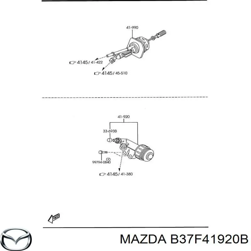 B37F41920B Mazda цилиндр сцепления рабочий