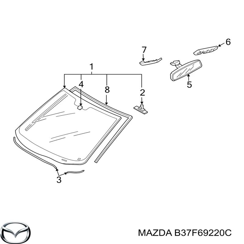 Зеркало салона внутреннее Mazda 2 II хэтчбек (DE) (2007 - 2014) цена, от 16.67 USD