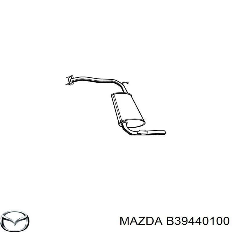 B39440100 Mazda глушитель, задняя часть