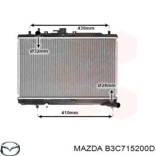 Купить B3C715200D Mazda Радиатор водяной