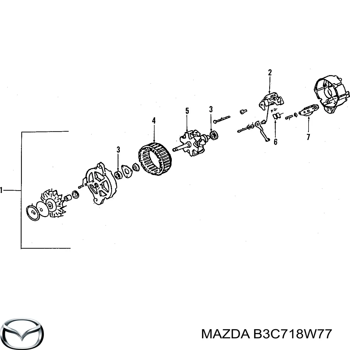 B3C718W77 Mazda щетка генератора