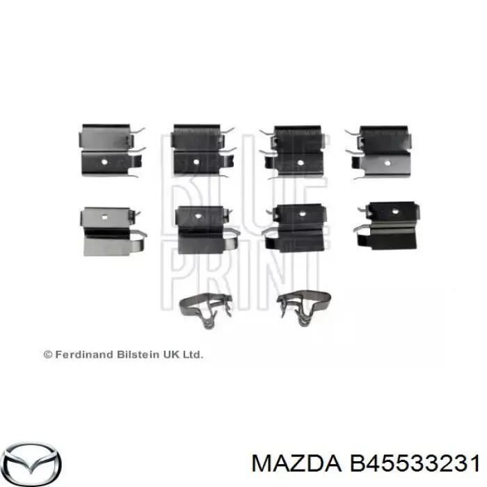 Комплект пружинок крепления дисковых колодок передних B45533231 Mazda