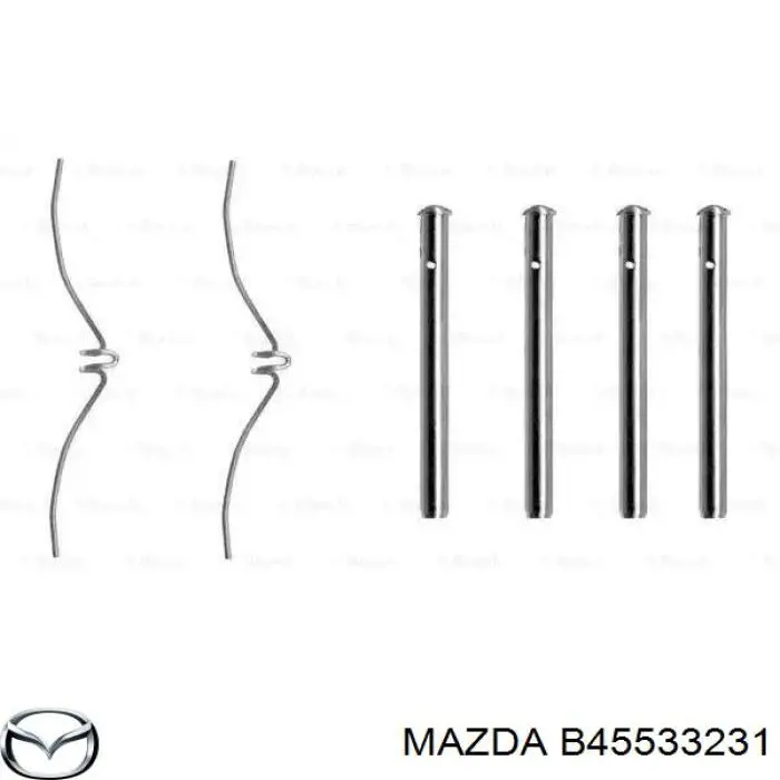 Купить B45533231 Mazda Комплект пружинок крепления дисковых колодок передних