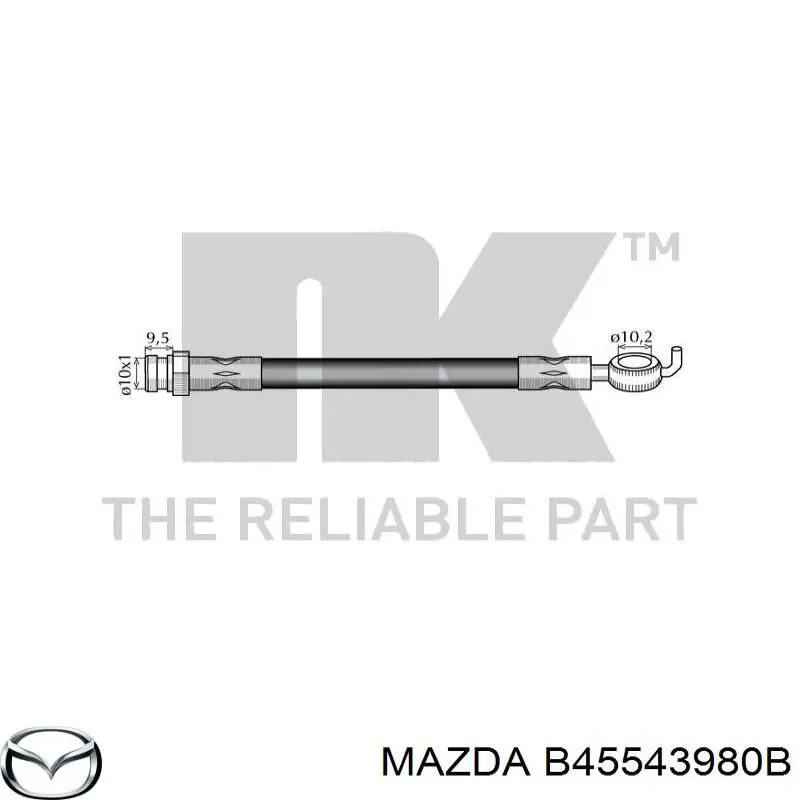 Шланг тормозной передний Mazda B45543980B цена, от 8.15 USD