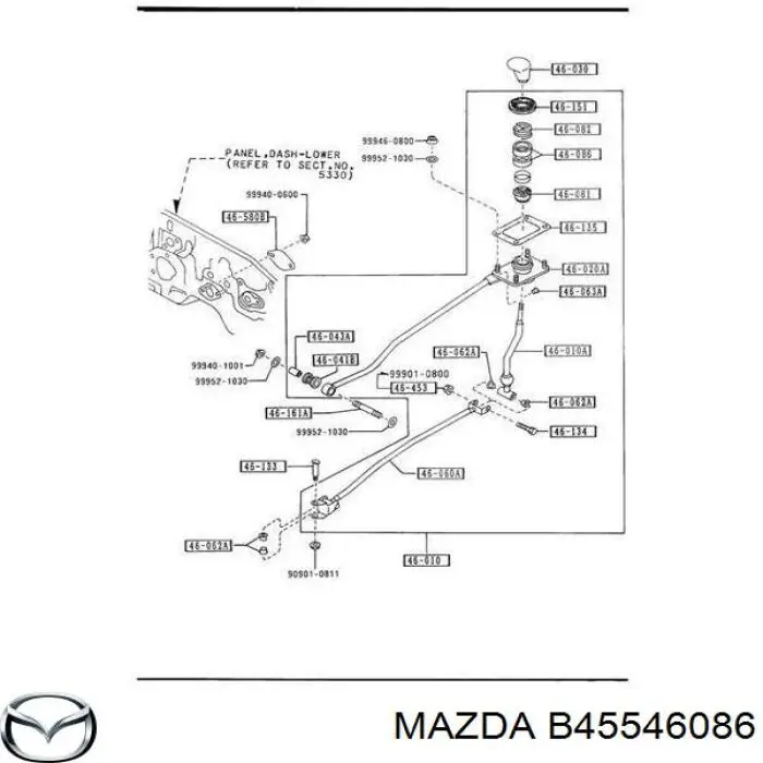 B45546086 Mazda втулка механизма переключения передач (кулисы)