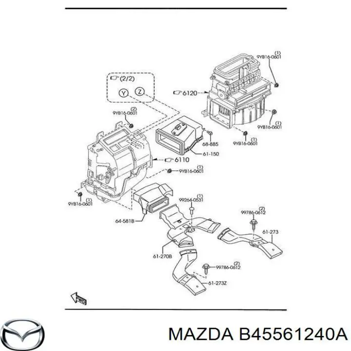 Быстросъемная муфта шланга радиатора печки на Mazda Premacy CP