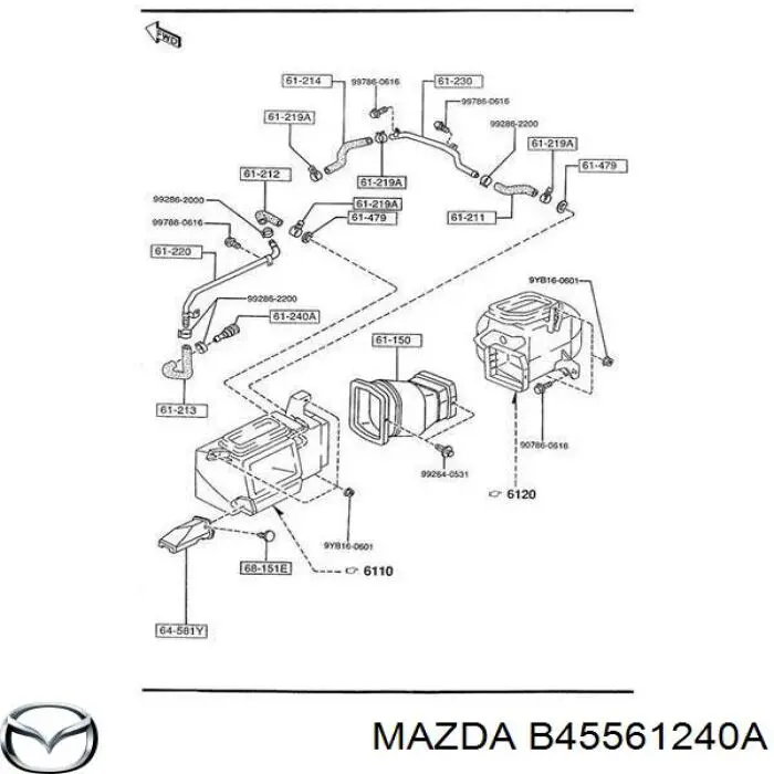 Быстросъемная муфта шланга радиатора печки Mazda B45561240A цена, от 8.15 USD