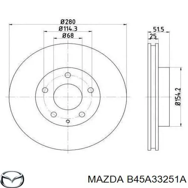 Диск тормозной передний Mazda B45A33251A