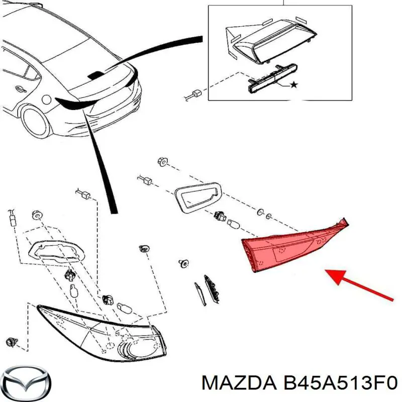Купить B45A513F0 Mazda Стоп задний