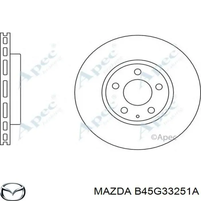 Compre B45G33251A Mazda Disco do freio dianteiro