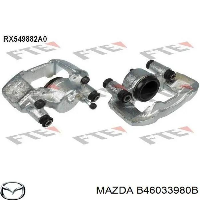 Купить B46033980B Mazda Суппорт тормозной передний правый