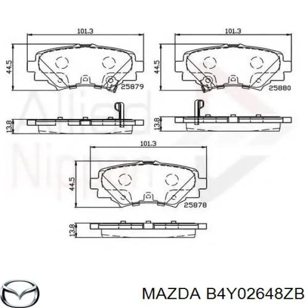 Колодки дисковые  Mazda B4Y02648ZB цена, от 21.16 USD
