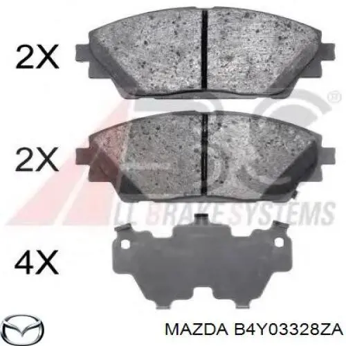 Передние тормозные колодки B4Y03328ZA Mazda