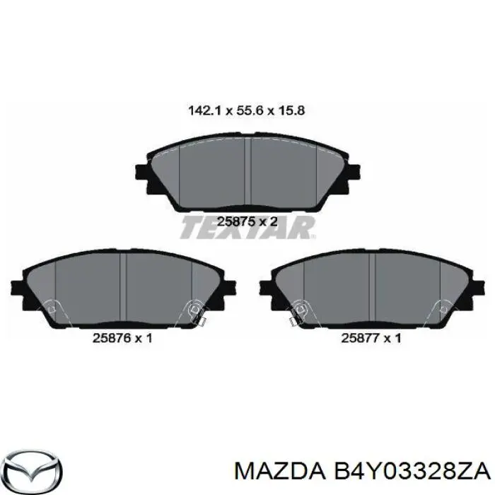 B4Y03328ZA Mazda колодки тормозные передние дисковые