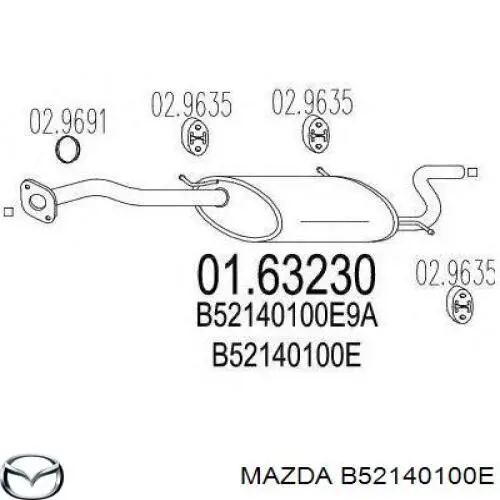 Выхлоп задний Mazda B52140100E цена, от 39.83 USD