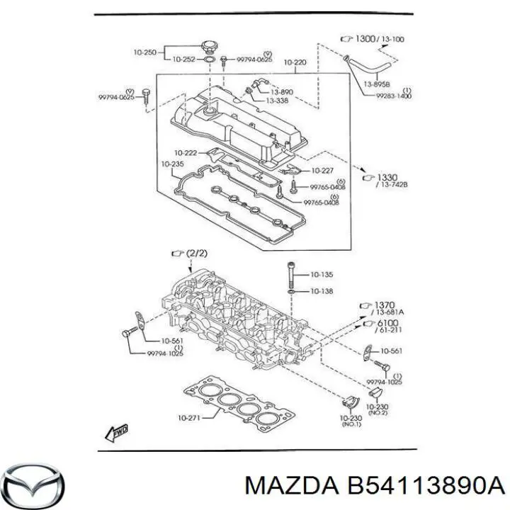 B54113890A Mazda Клапан PCV вентиляции картера