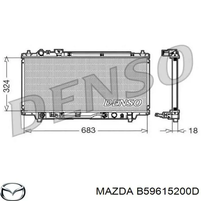 Радиатор B59615200D Mazda