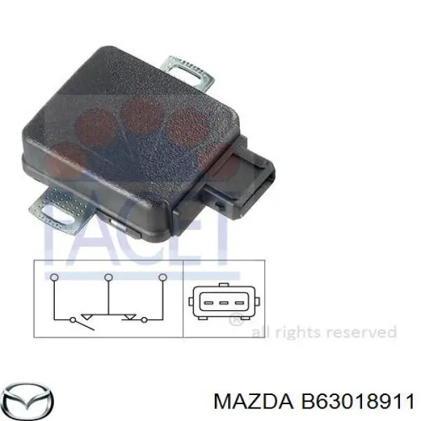 B63018911 Mazda датчик положения дроссельной заслонки (потенциометр)