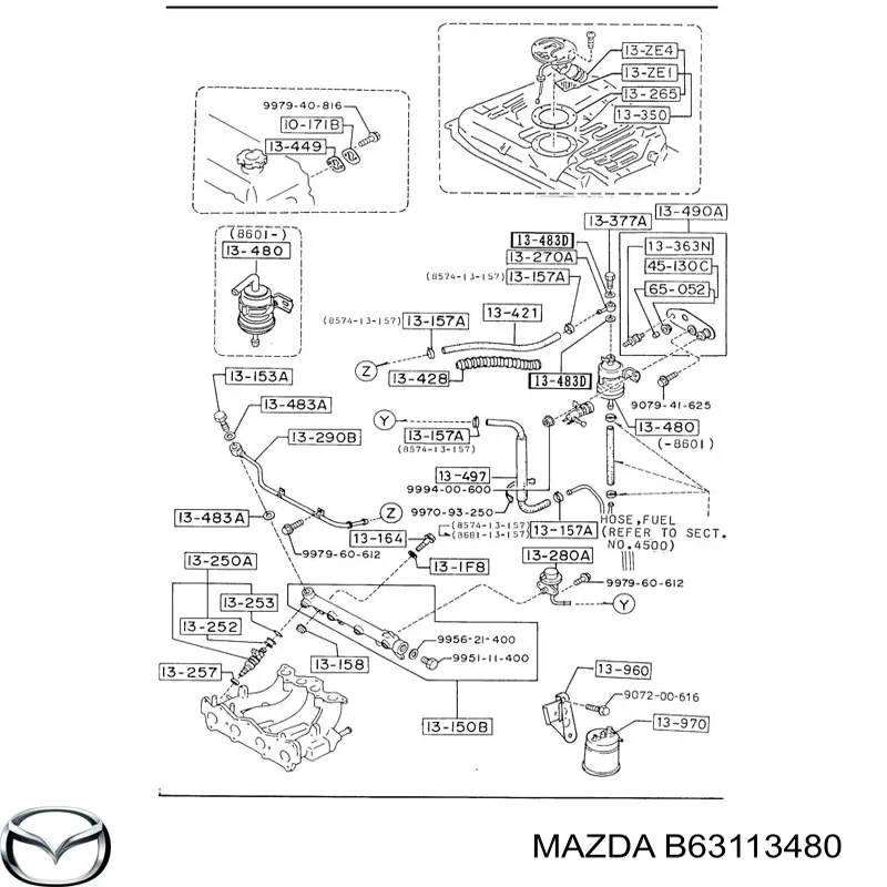 B63113480 Mazda топливный фильтр