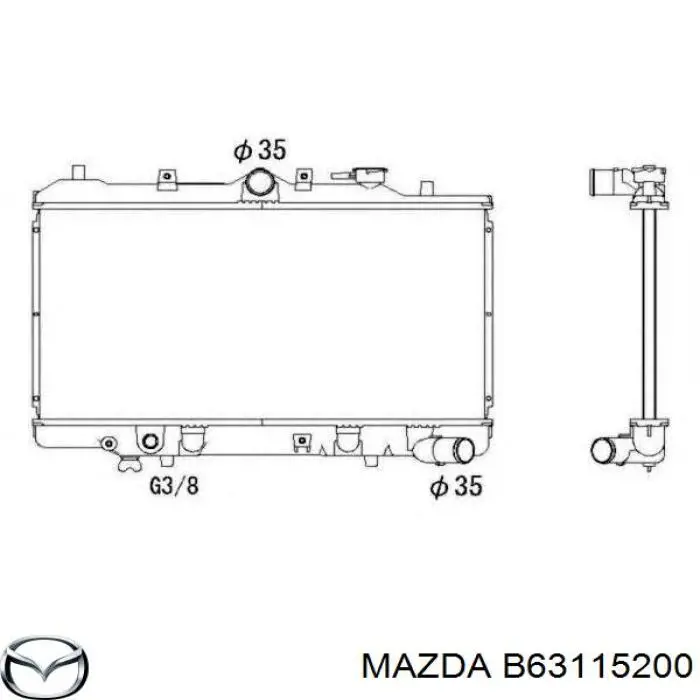 Радиатор B63115200 Mazda