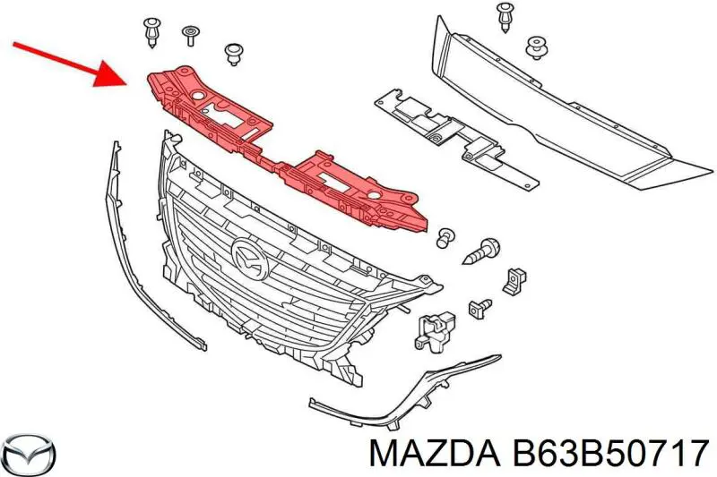 Кронштейн решетки радиатора Mazda B63B50717