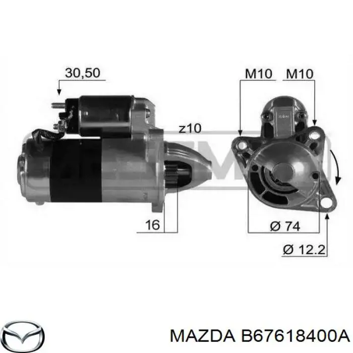 Motor de arranque B67618400A Mazda