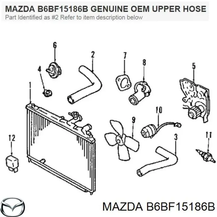 Шланг (патрубок) радиатора охлаждения верхний на Mazda 323 S V 