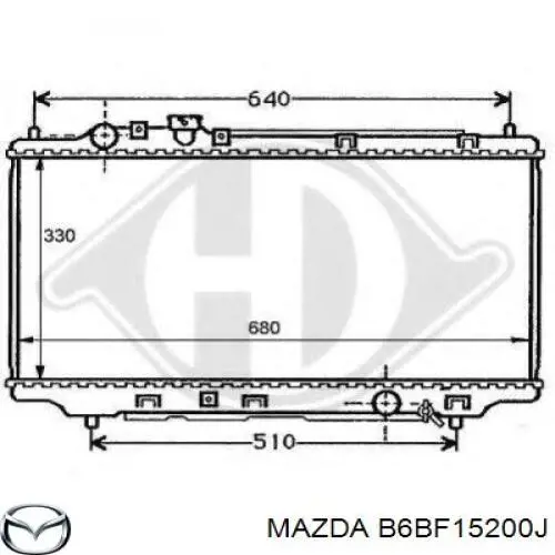 Радиатор B6BF15200J Mazda