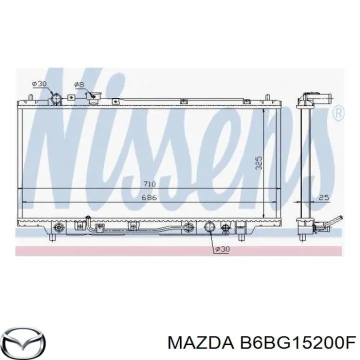B6BG15200F Mazda Радиатор основной