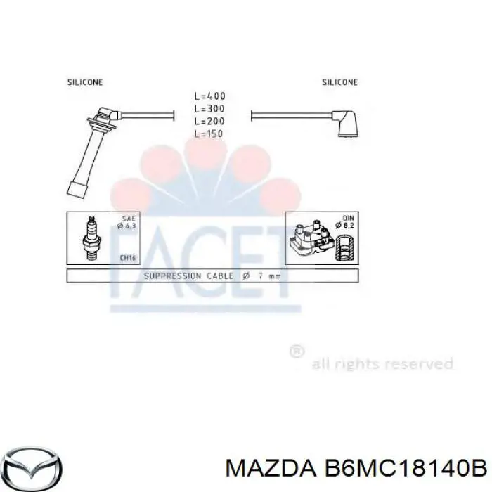 B6MC18140B Mazda Провода высоковольтные