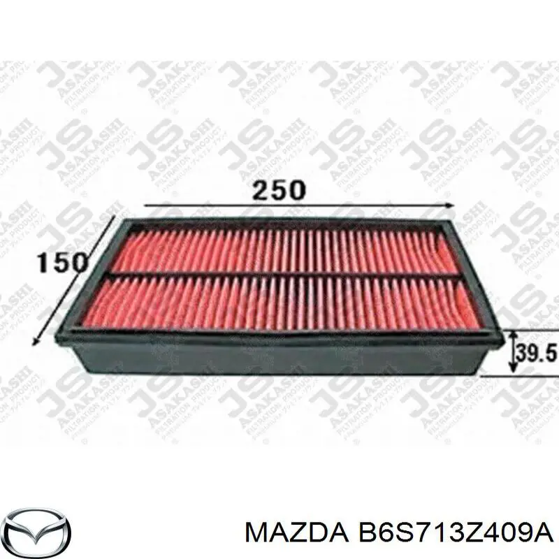 Воздушный фильтр B6S713Z409A Mazda