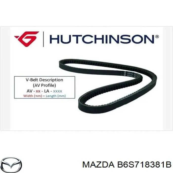 Ремень генератора B6S718381B Mazda