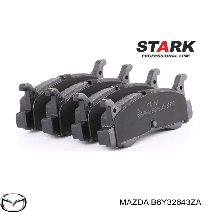 Задние тормозные колодки B6Y32643ZA Mazda