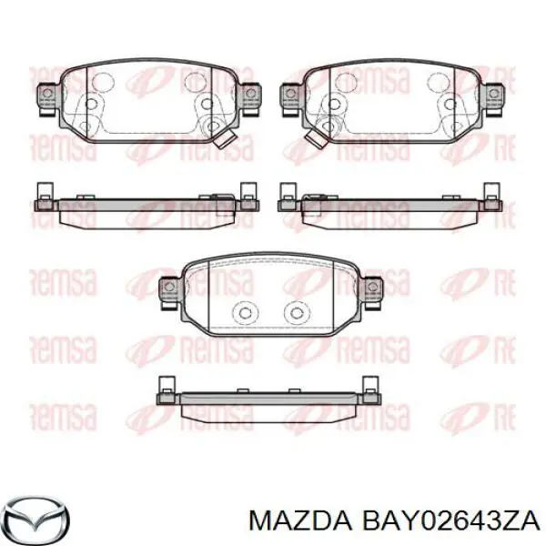 Купить BAY02643ZA Mazda Колодки тормозные задние, дисковые