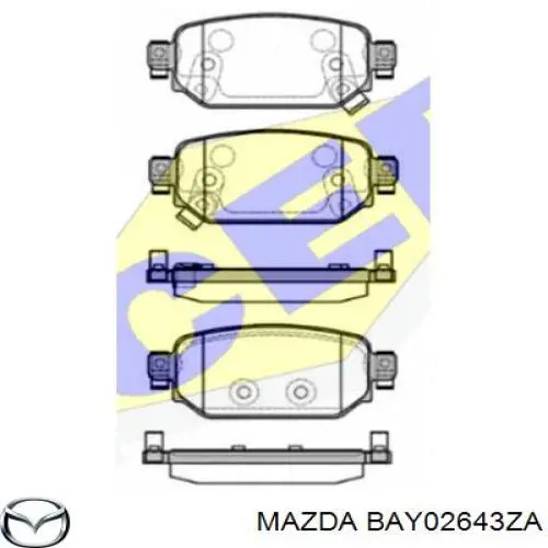 BAY02643ZA Mazda Колодки тормозные дисковые комплект