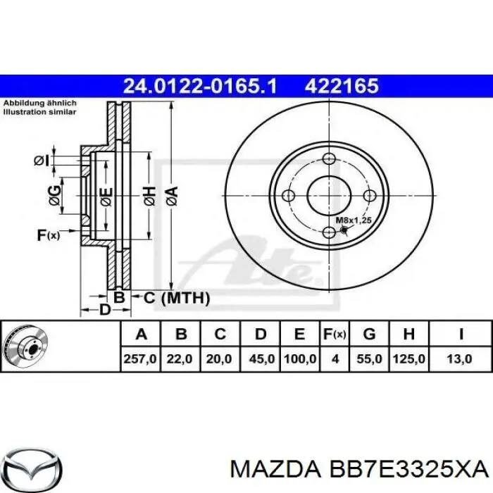 Купить BB7E3325XA Mazda Ротор тормозной